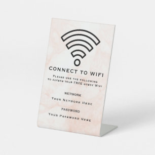 WLAN-Passwort und Netzwerk personalisiert Sockelschild