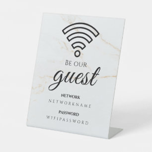 WLAN-Passwort und Netzwerk personalisiert Sockelschild