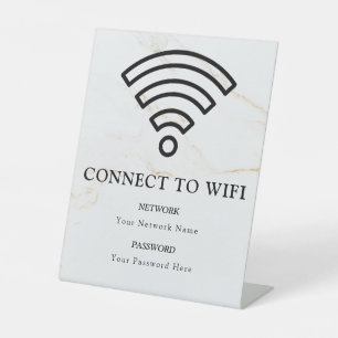 WLAN-Passwort und Netzwerk personalisiert Sockelschild