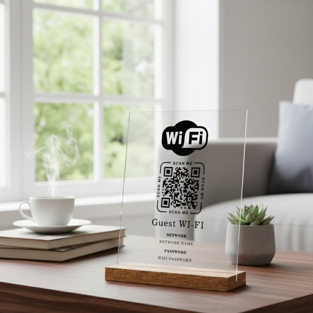 WLAN-Passwort und personalisierter Netzwerk-QR-Cod Acrylschild (Von Creator hochgeladen)