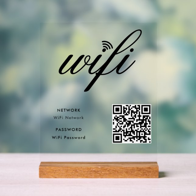 WLAN-QR-Code für benutzerdefinierte Markenbezeichn Acrylschild (Neutral)