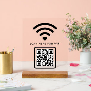 WLAN-QR-Code-Scan zum Verbinden selbstklebend Acrylschild