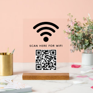 WLAN-QR-Code-Scan zum Verbinden Selbstklebend Acrylschild
