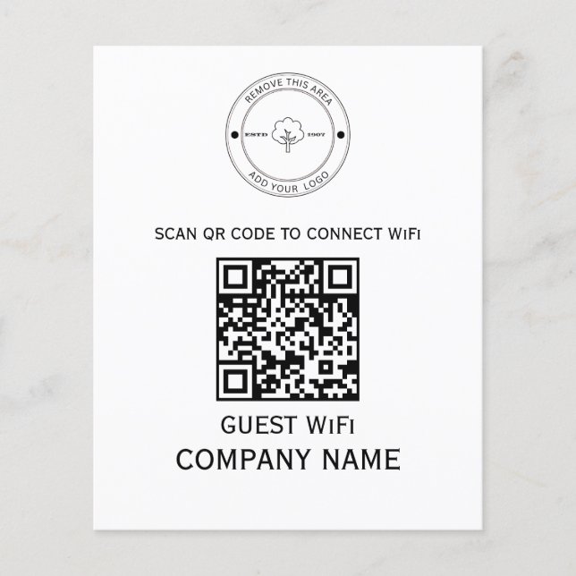 WLAN QR-Codekennwort und Netzwerkname weiß Flyer (Vorne)