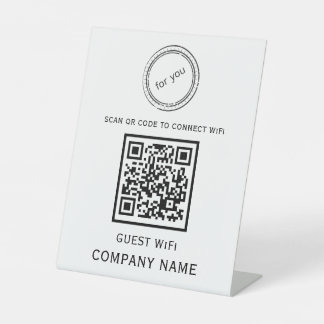 WLAN QR-Codekennwort und Netzwerkname weiß Sockelschild