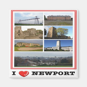 WLS020 NEWPORT "I LIEBE", Wales, Europa, Kühlschra Magnet