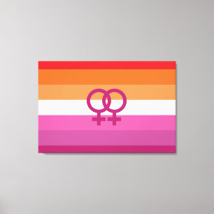 WLW Lesben-Stolz-Flagge (Sonnenuntergang) Leinwanddruck