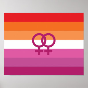 WLW Lesben-Stolz-Flagge (Sonnenuntergang) Poster