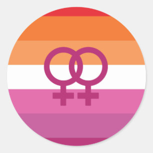 WLW Lesben-Stolz-Flagge (Sonnenuntergang) Runder Aufkleber