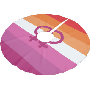 WLW-Lesbenstolzflagge Polyester Weihnachtsbaumdecke