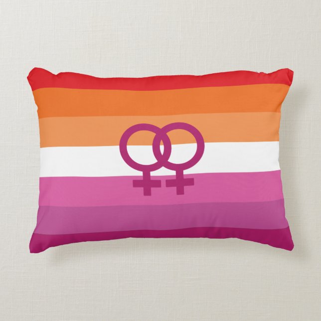 WLW Lesbische Flagge Dekokissen (Vorderseite)
