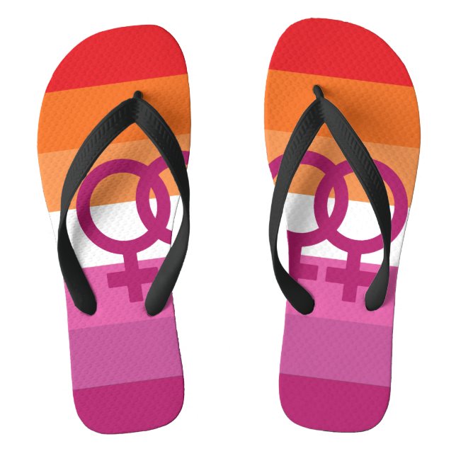 WLW Lesbische Flagge Flip Flops (Fußbett)