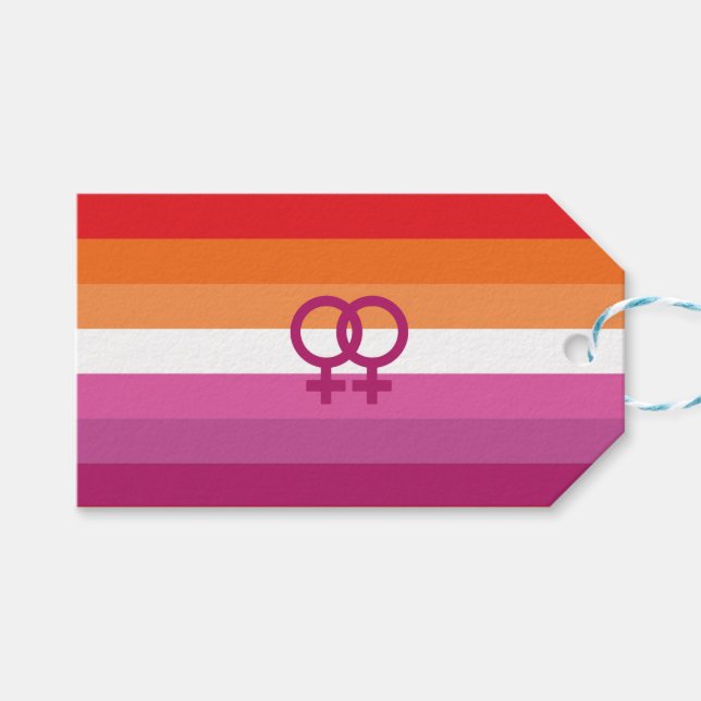 WLW Lesbische Flagge Geschenkanhänger (Vorderseite (Horizontal))