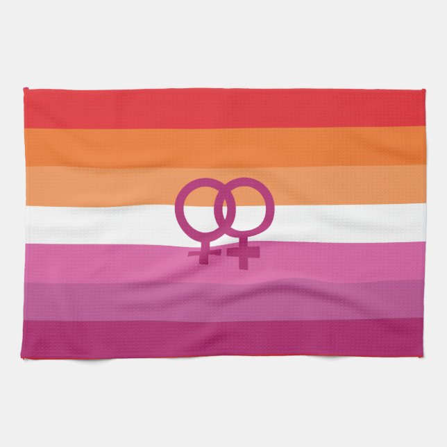 WLW Lesbische Flagge Geschirrtuch (Horizontal)