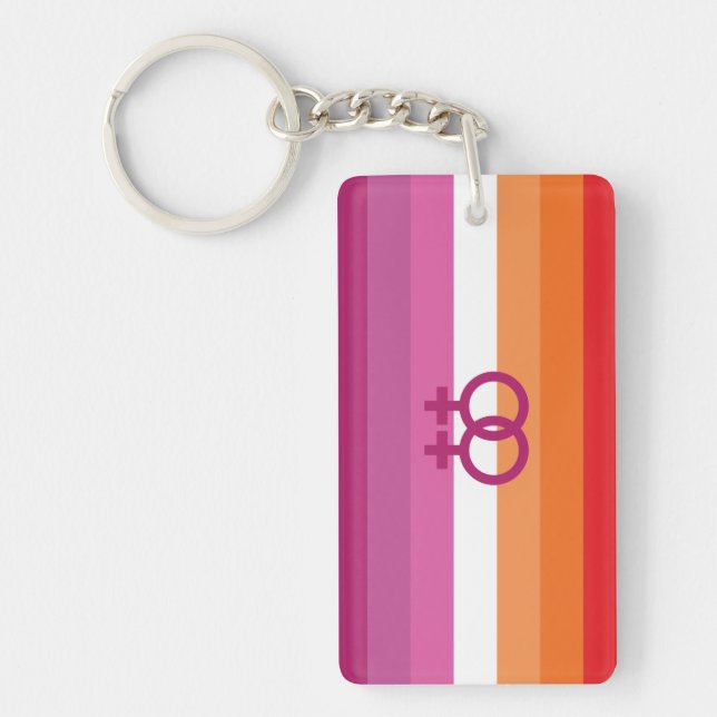 WLW Lesbische Flagge Schlüsselanhänger (Vorderseite)