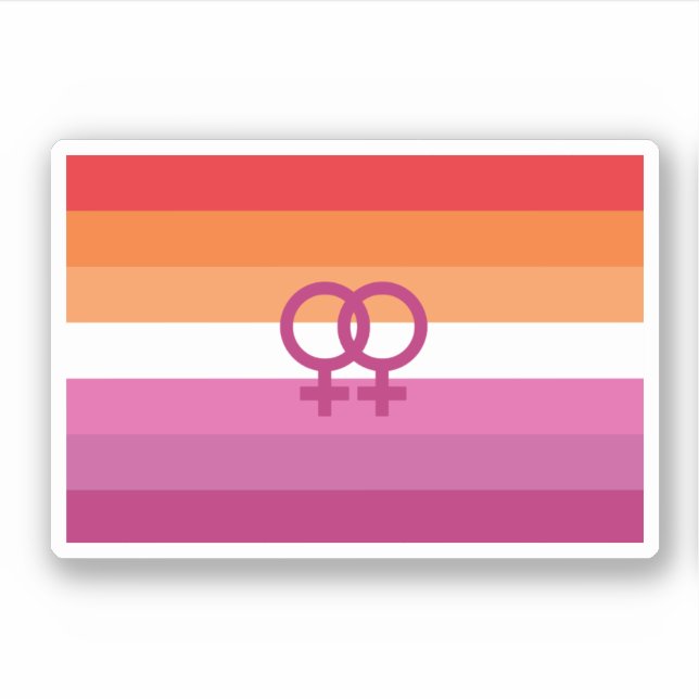WLW Lesbische Stolperflagge (Sunset) Aufkleber (Vorderseite)