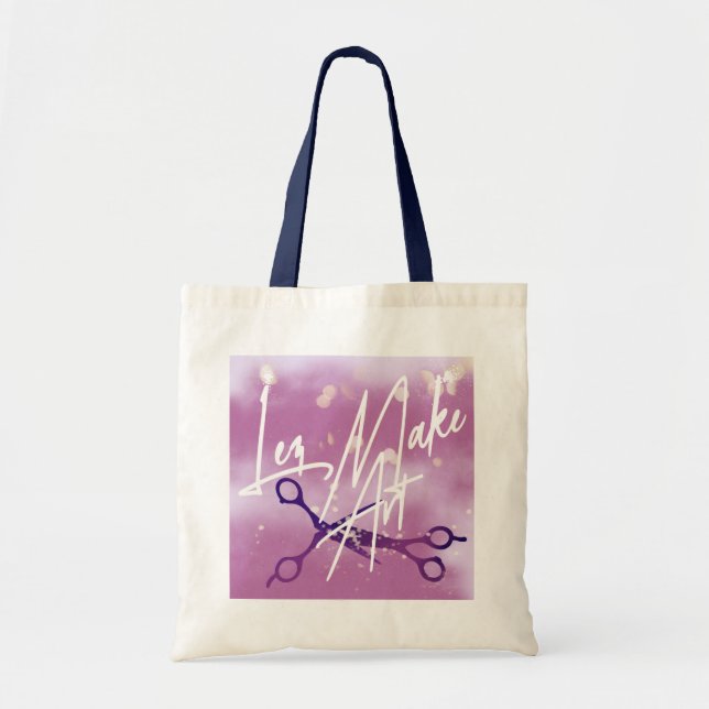 WLW Subtile Sapphisch, MACH KUNST, Lavendel Schere Tragetasche (Vorne)
