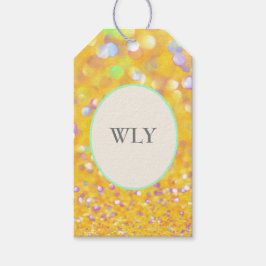 WLY Yellow Confetti Gift Tag Geschenkanhänger