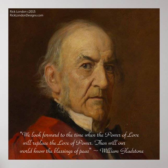 WM Gladstone & Power Liebe Zitat Poster (Vorne)