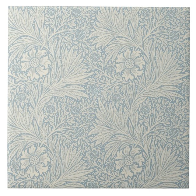 Wm Morris Blue Marigold Repro Kunst+Handwerk Tile Fliese (Vorderseite)