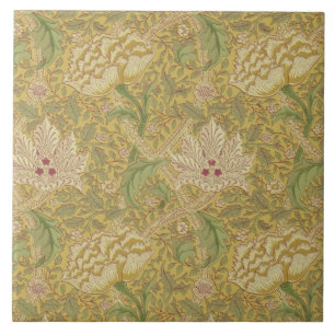 Wm Morris Classic Windrush Design Gold Multi Tile Fliese