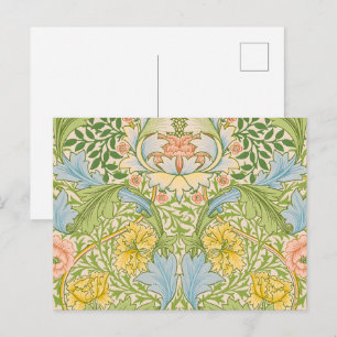 Wm Morris Myrtle Floral Art Nouveau Pastell Postkarte