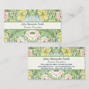 Wm Morris Myrtle Florale Art Nouveau Hell Visitenkarte