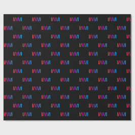 WMSA-Geschenkpapier-Logo-Stangen auf schwarzem Mat Geschenkpapier