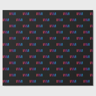 WMSA-Geschenkpapier-Logo-Stangen auf schwarzem Mat Geschenkpapier