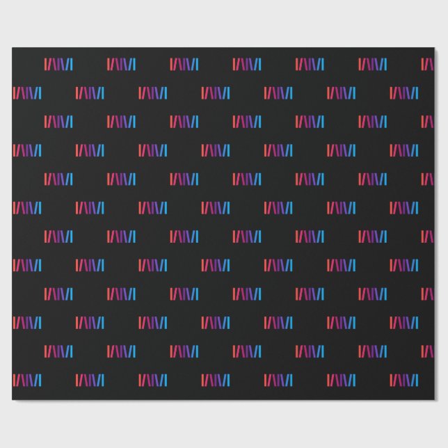 WMSA Gift Wrap Logo Bars on Black Matte, 6 ft. Geschenkpapier (Flach)
