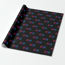 WMSA Gift Wrap Logo Bars on Black Matte, 6 ft. Geschenkpapier
