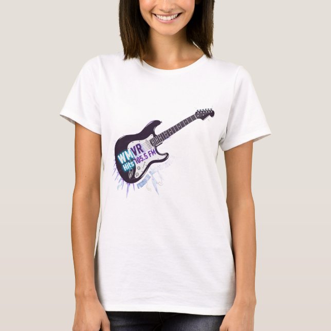 WMVR 105.5 FM: Electrified Rock Guitar T-Shirt (Vorderseite)