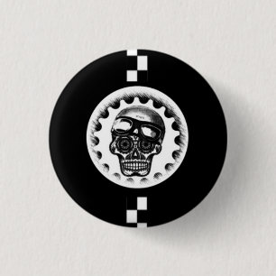 W'nR'n Café-Rennläufer-Zuckerschädel Button