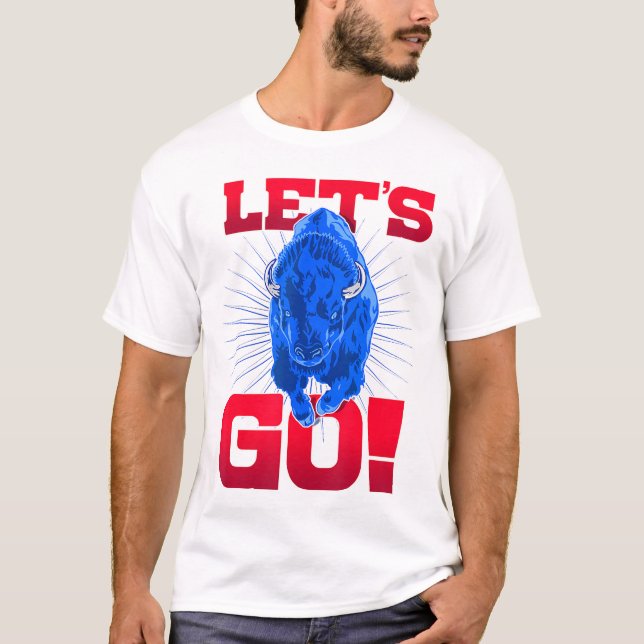 WNY Pride Red & Blue Buffalo Let's Go Buffalo T-Shirt (Vorderseite)