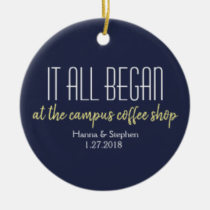 Wo alles begann Liebe Story Keramik Ornament