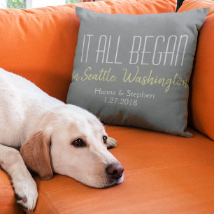 Wo alles begann Liebe Story Zuhause Town Kissen