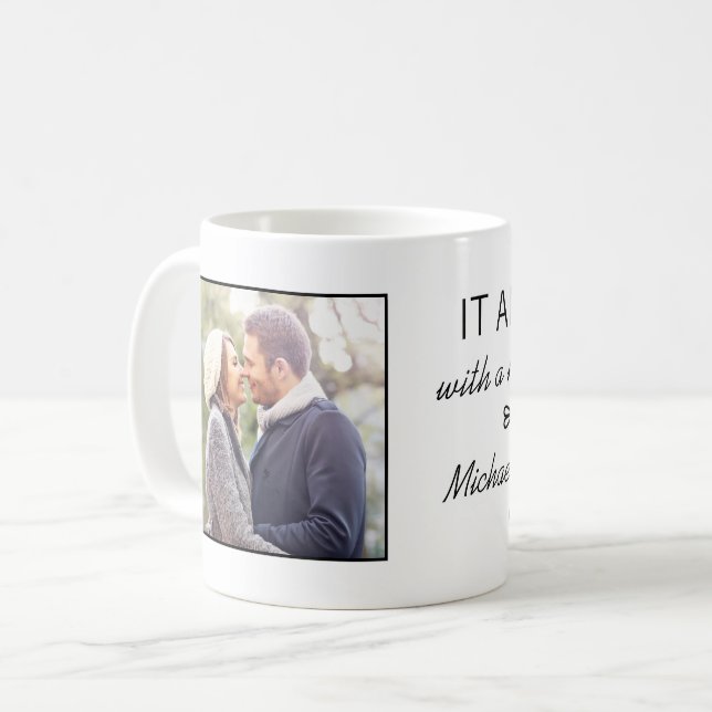 Wo alles begann Personalisierten Paare Foto Kaffeetasse (Vorderseite Links)