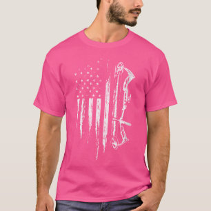 Wo American Flag Bowhunting Bow Archery for Deh H T-Shirt
