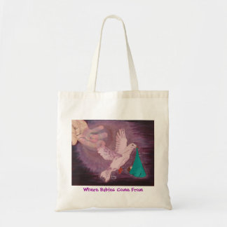 Wo Babys von der Tasche kommen