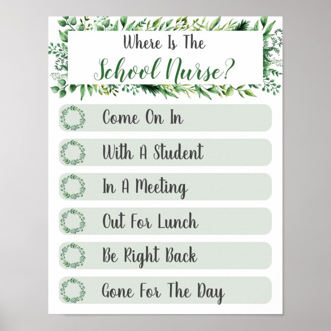 Wo befindet sich das Schulkrankenhaus? Poster (Vorne)