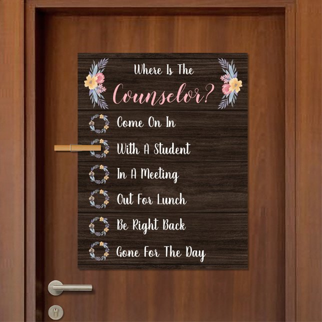 Wo befindet sich das Türschild des Beraterbüros? Poster (Von Creator hochgeladen)