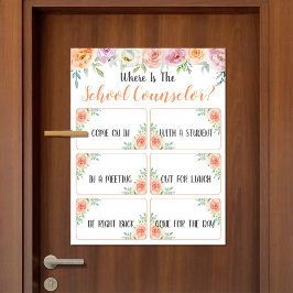 Wo befindet sich das Türschild des Beraterbüros? Poster