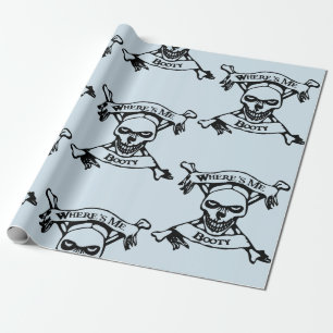Wo bin ich Hintern Skull und Crossbones Geschenkpapier
