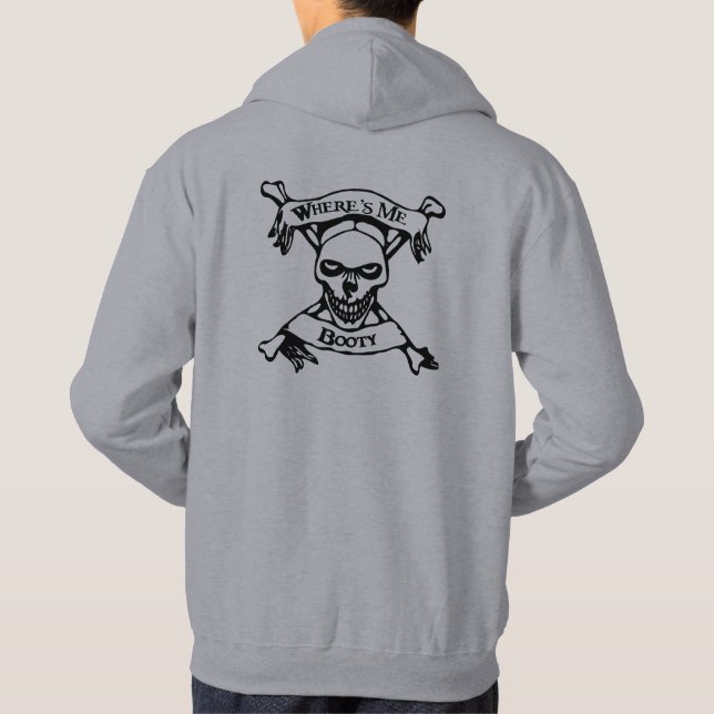 Wo bin ich Hintern Skull und Crossbones Hoodie (Rückseite)