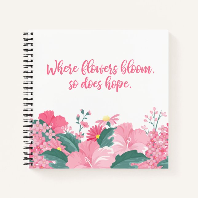 Wo Blume blühen, so lautet das Motto | Notebook Notizbuch (Vorderseite)
