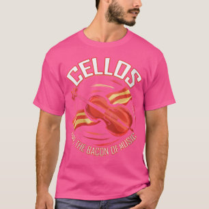 Wo Cello Bacon der Musik Orchester Cellist T-Shirt
