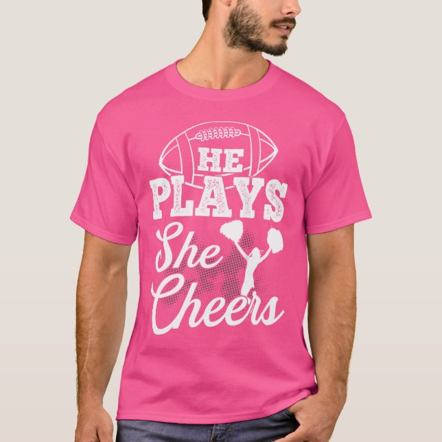 Wo Cheer Mom Football Son Cheerleading Daugher Che T-Shirt (Vorderseite)