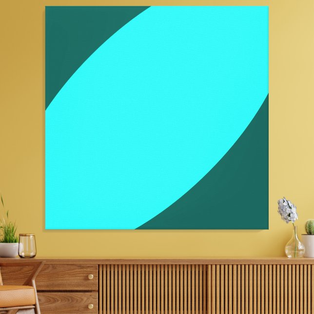 Wo Delphine spielen. Rich Ocean Blue Bright Aquama Leinwanddruck (Insitu (Wohnzimmer))