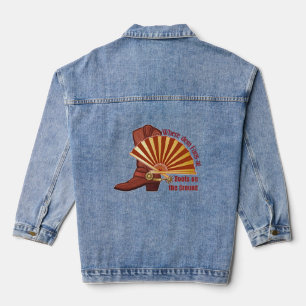Wo der Fans hinkommt, Stiefel am Boden Unisex Jeansjacke