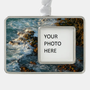 Wo der Ozean die Felsen trifft Rahmen-Ornament Silber